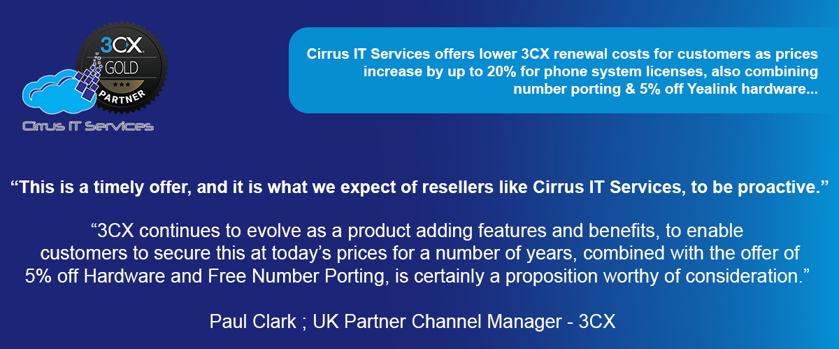 3CX Statement from UK Partner Channel Manager