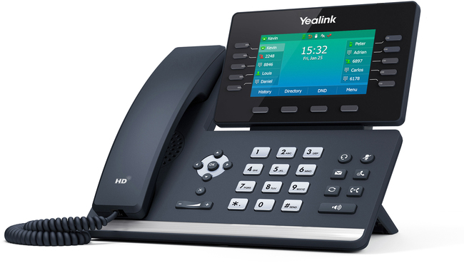 Yealink T54W WiFi VoIP/SIP Phone (SIP-T54W), 10-Lines, 2 x Gigabit Ports, PoE, 4.3-Inch Colour LCD Display 4 Yealink T64W VoIP Phone - Side